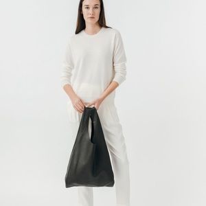 Baggu Black Leather Shoulder Bag